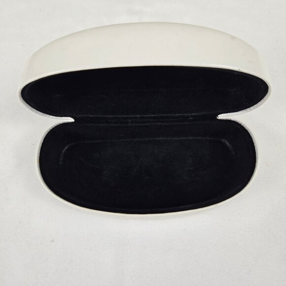 Calvin Klein White Hardshell Eyeglass Sunglass Case Black Interior Hinged - Picture 3 of 9